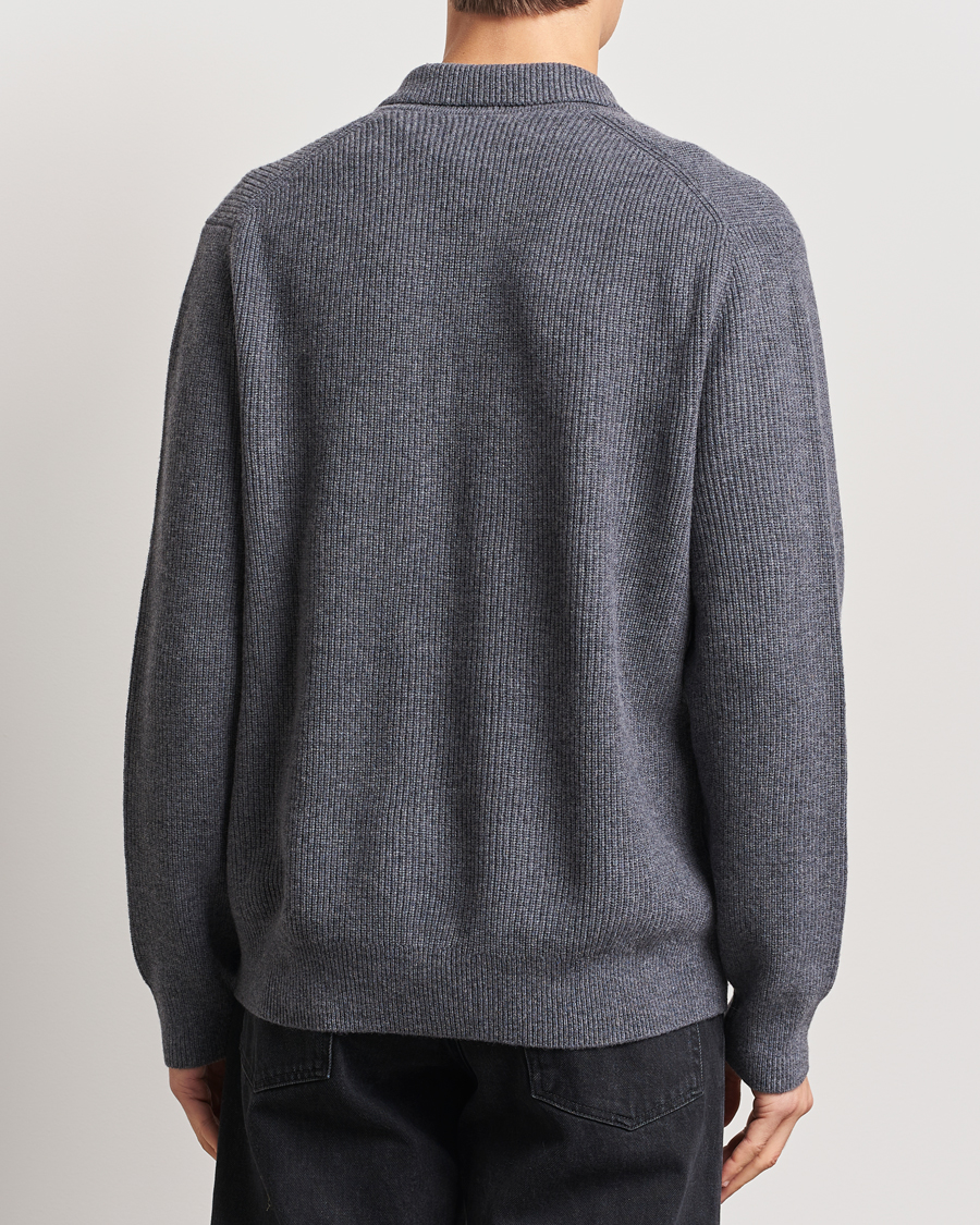 Herre | Gensere | Samsøe Samsøe | Saisaks Merino Rib Knitted Full Zip Charcoal