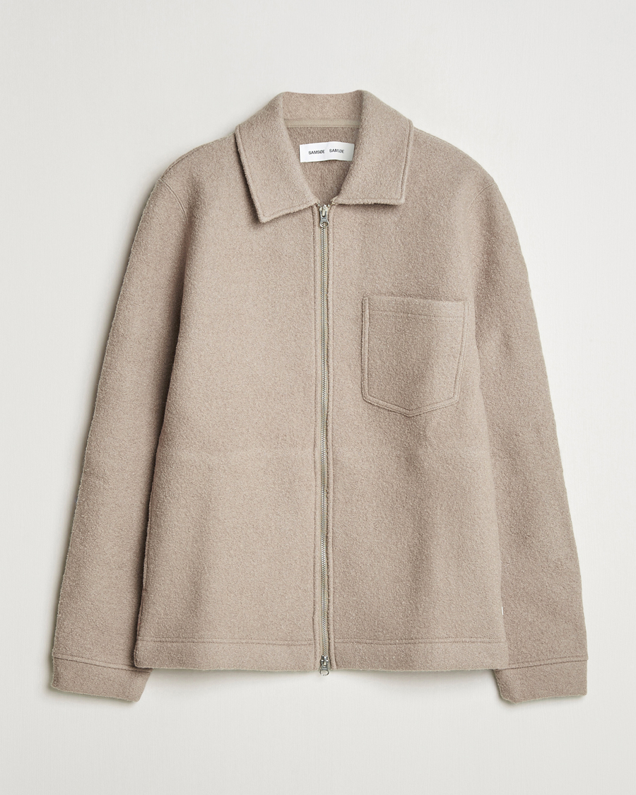 Herre | Gensere | Samsøe Samsøe | Hannes Boiled Wool Full Zip Seneca Rock
