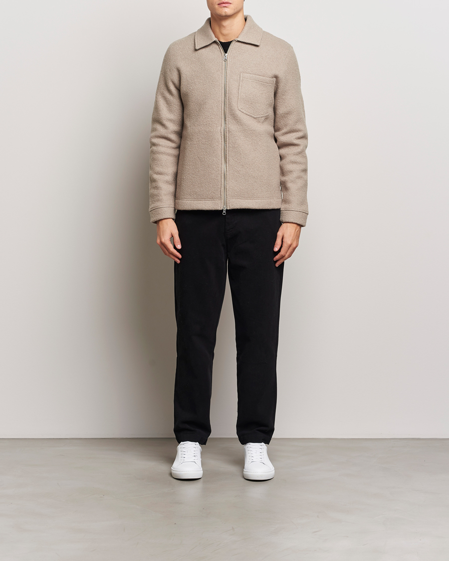Herre | Gensere | Samsøe Samsøe | Hannes Boiled Wool Full Zip Seneca Rock