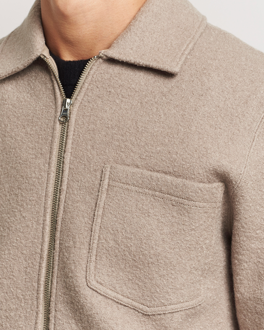 Herre | Gensere | Samsøe Samsøe | Hannes Boiled Wool Full Zip Seneca Rock