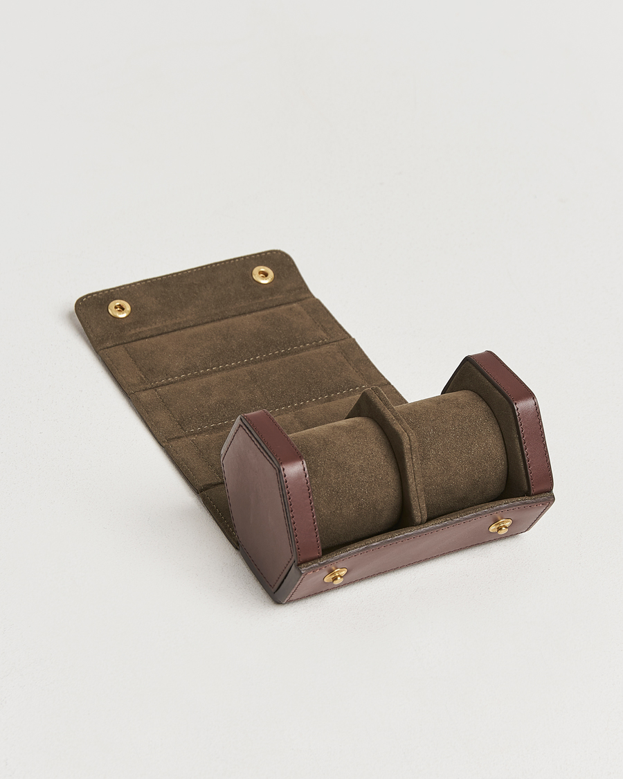 Herre | Oppbevaring klokker | Bennett Winch | Double Watch Roll Brown