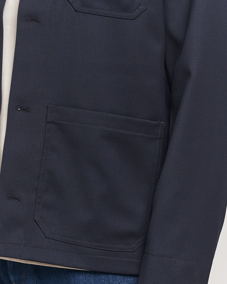 Herre | Skjorter | Filippa K | Louis Wool Gabardine Shirt Jacket Navy