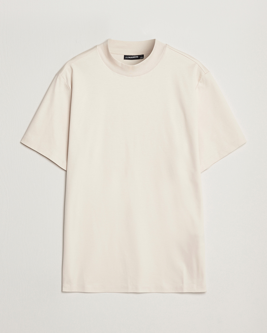 Herre | T-Shirts | J.Lindeberg | Ace Mock Neck T-Shirt Moonbeam