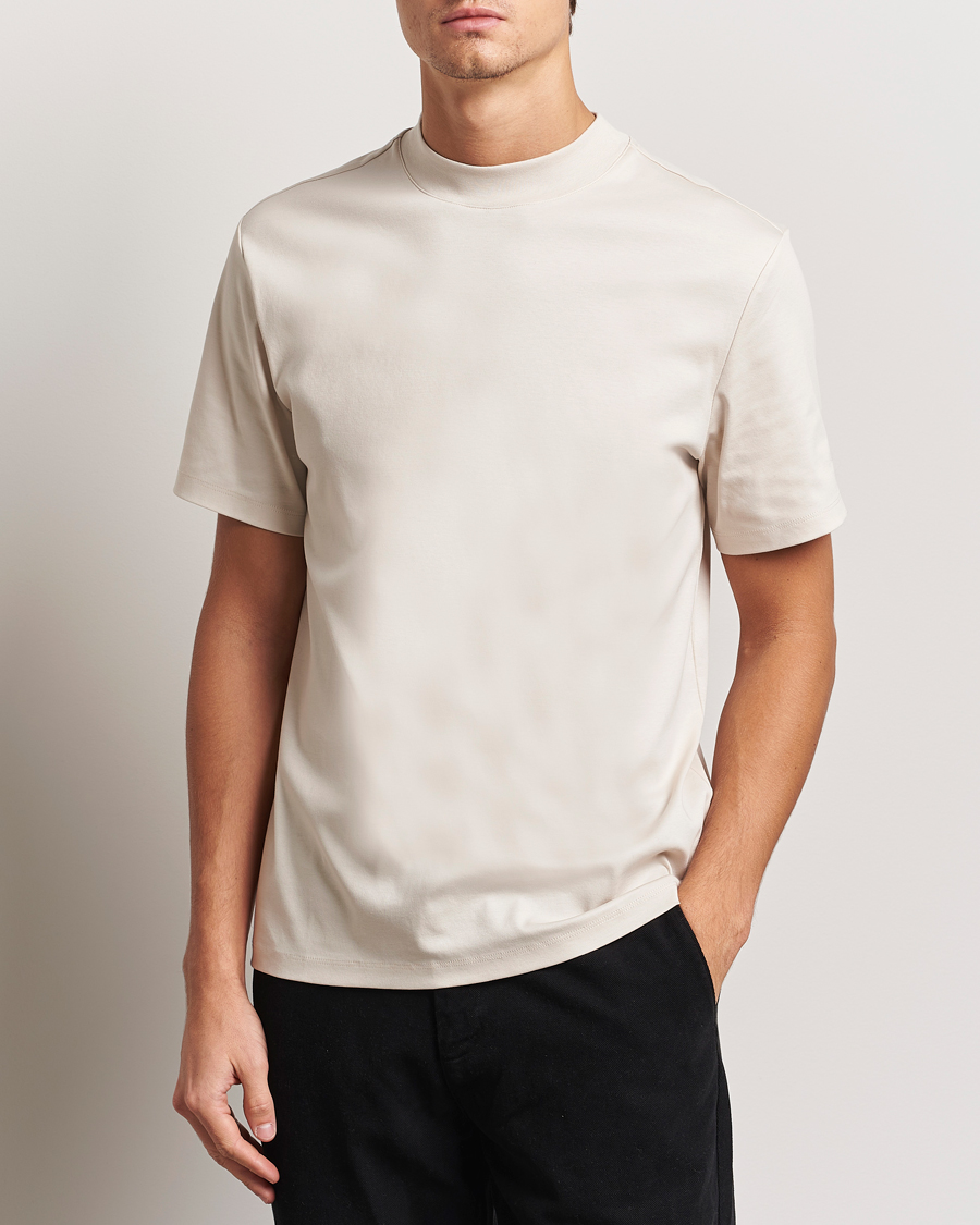 Herre | T-Shirts | J.Lindeberg | Ace Mock Neck T-Shirt Moonbeam