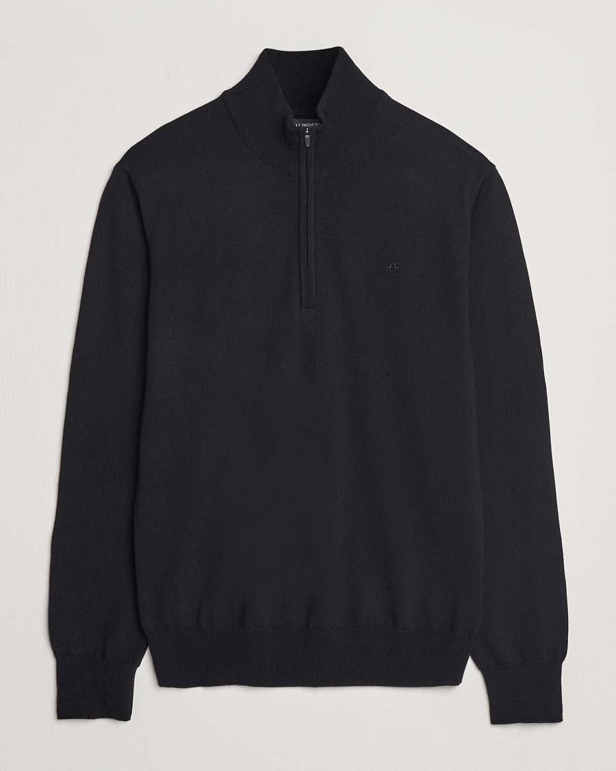 Herre | Gensere | J.Lindeberg | Kiyan Merino Quarter Zip Black
