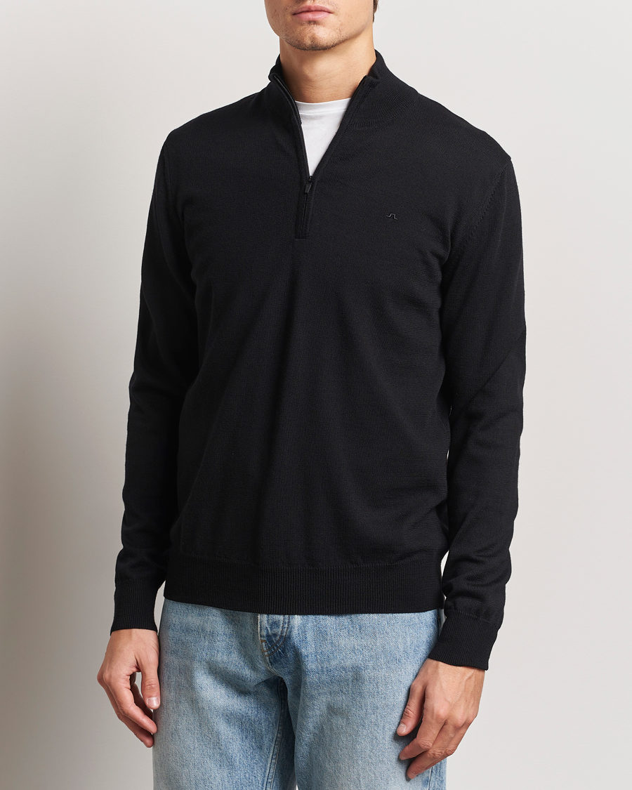 Herre | Gensere | J.Lindeberg | Kiyan Merino Quarter Zip Black