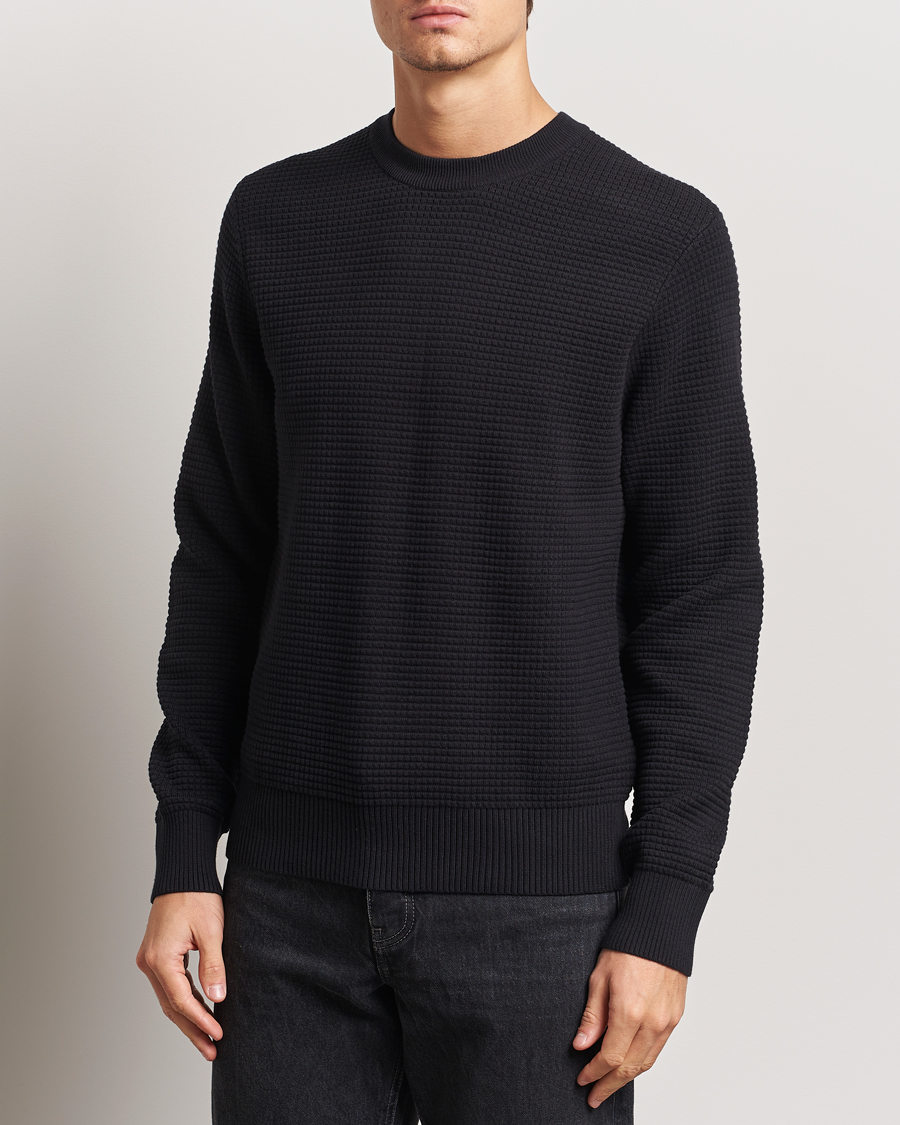 Herre | Gensere | J.Lindeberg | Oliver Structure Cotton Sweater Black