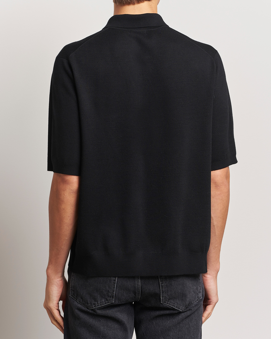 Herre | Gensere | J.Lindeberg | Tyler Quarter Zip Knit Polo Black