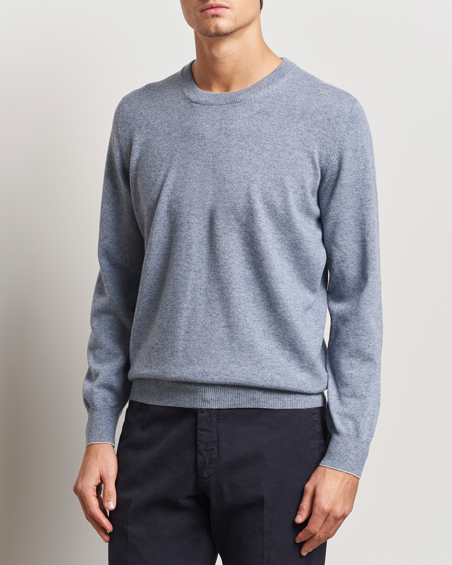 Herre | Gensere | Brunello Cucinelli | 2 Ply Cashmere Pullover Light Blue Denim
