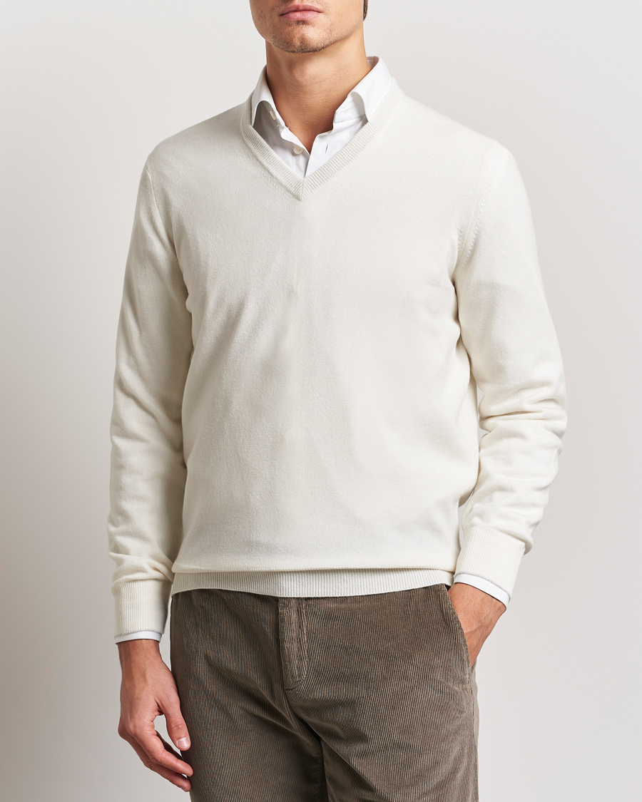 Herre | Gensere | Brunello Cucinelli | 2 Ply Cashmere V-Neck Panama