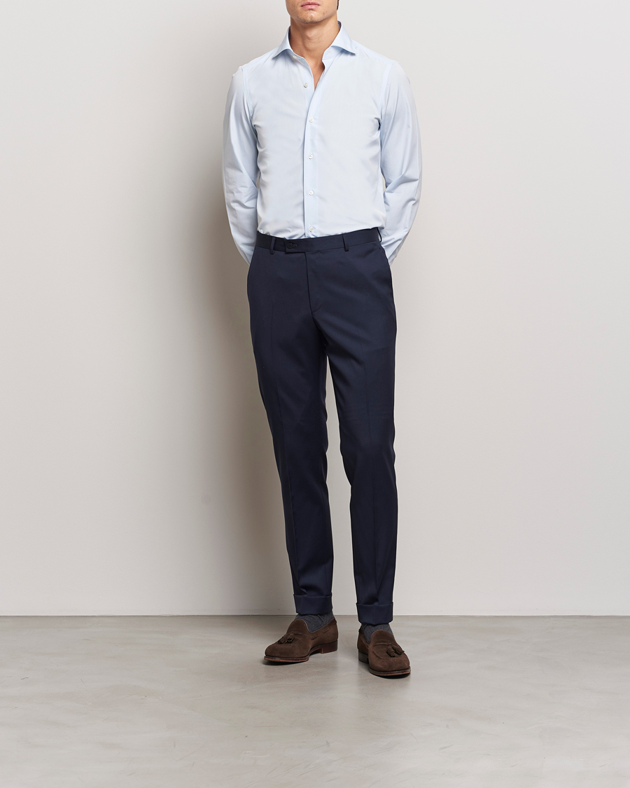 Herre | Skjorter | Finamore Napoli | Milano Slim Fit Classic Shirt Light Blue