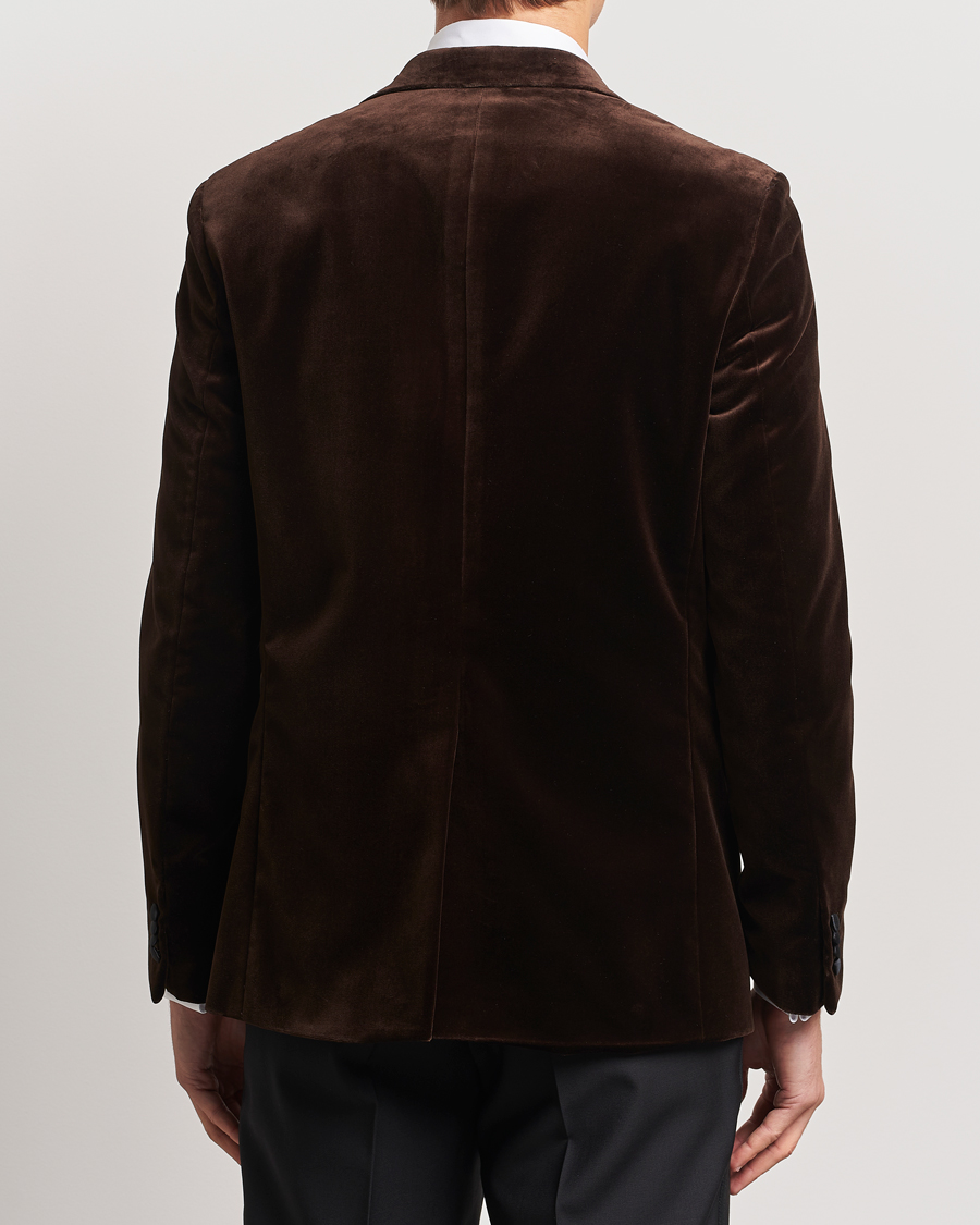 Herre | Dressjakker | Oscar Jacobson | Frampton Velvet Tuxedo Blazer Brown