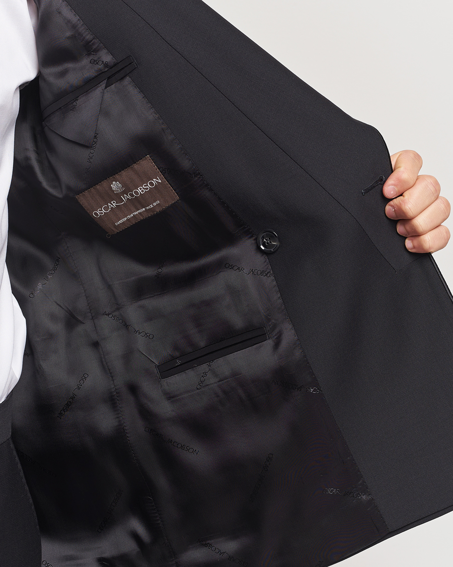 Herre | Dressjakker | Oscar Jacobson | Fattore Double Breasted Tuxedo Blazer Black