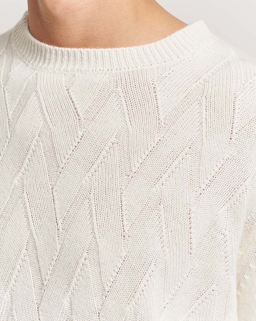 Herre | Gensere | Oscar Jacobson | Aston Wool/Cashmere Knitted Roundneck Off White