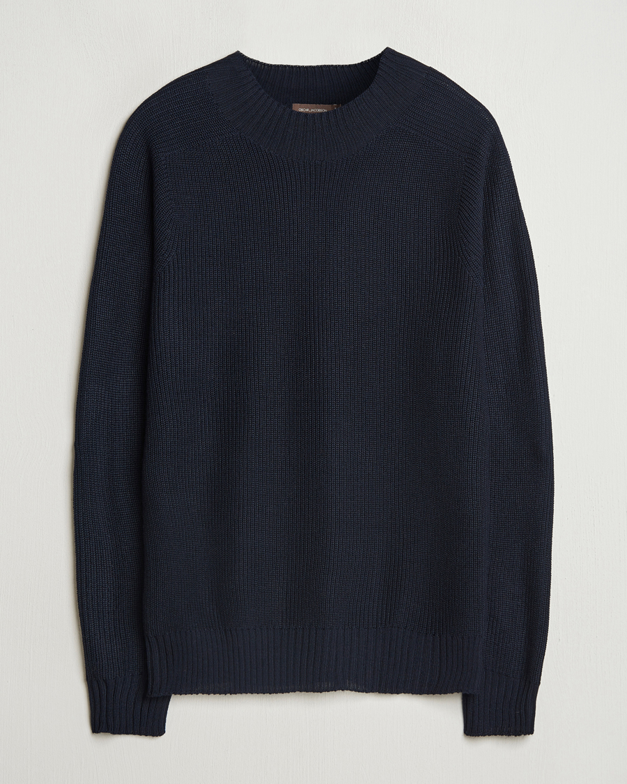 Herre | Gensere | Oscar Jacobson | Collins Knitted Wool Turtleneck Navy