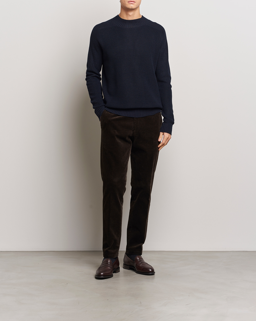 Herre | Gensere | Oscar Jacobson | Collins Knitted Wool Turtleneck Navy