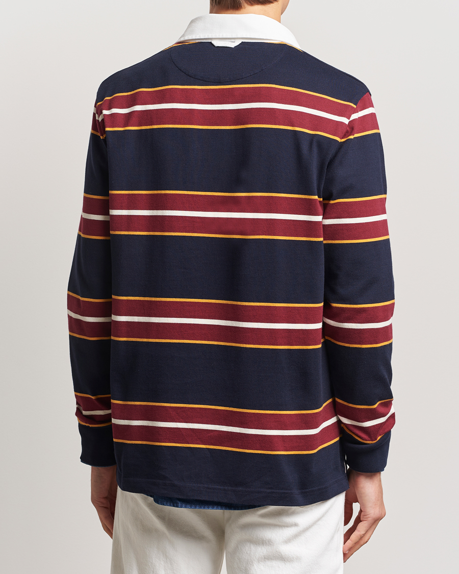 Herre | Gensere | GANT | Yarn Dyed Striped Heavy Rugger Evening Blue