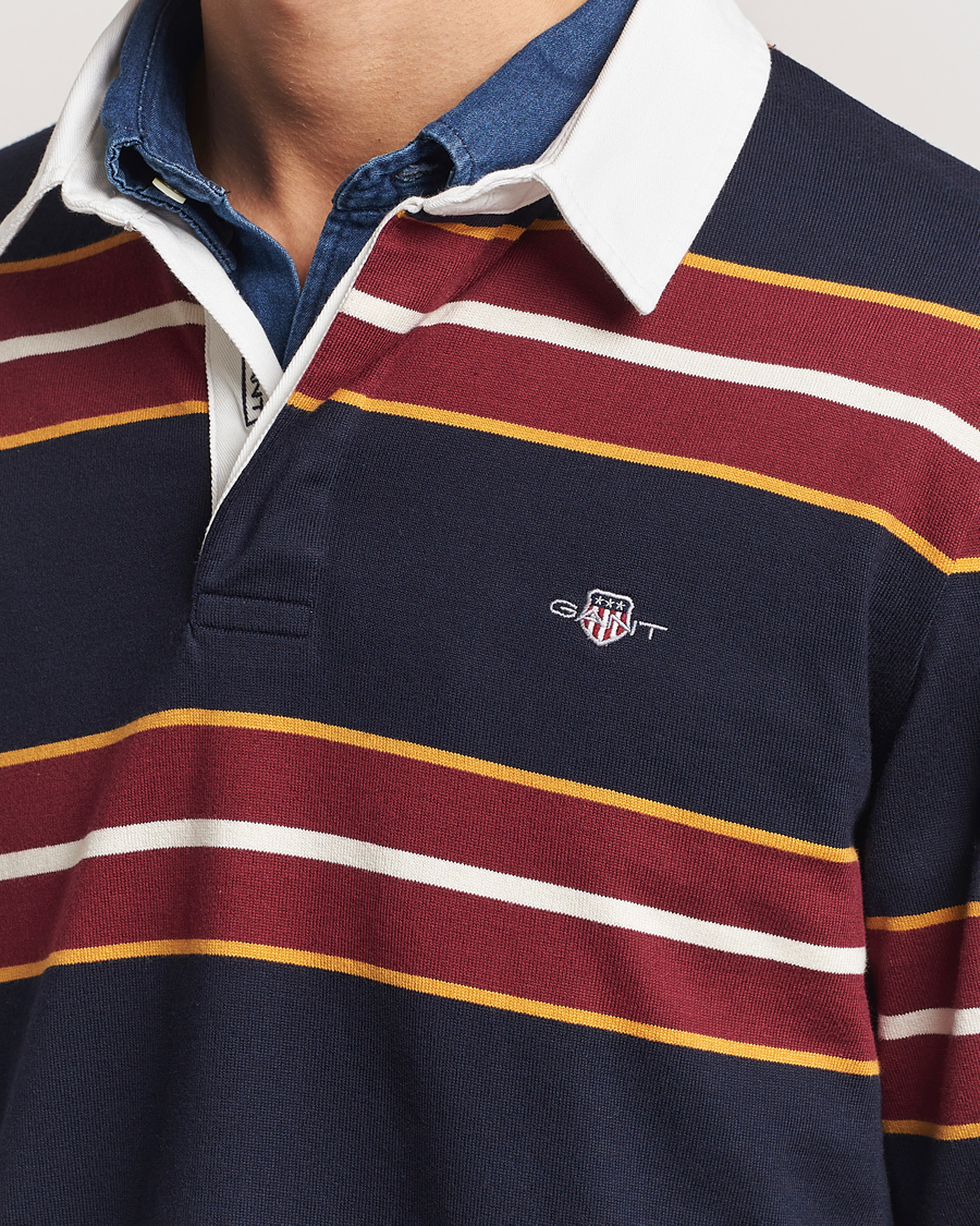 Herre | Gensere | GANT | Yarn Dyed Striped Heavy Rugger Evening Blue