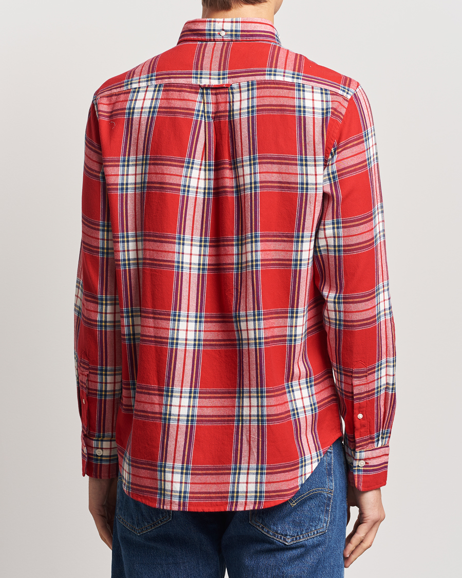 Herre | Skjorter | GANT | Regular Flannel Check Shirt Ruby Red