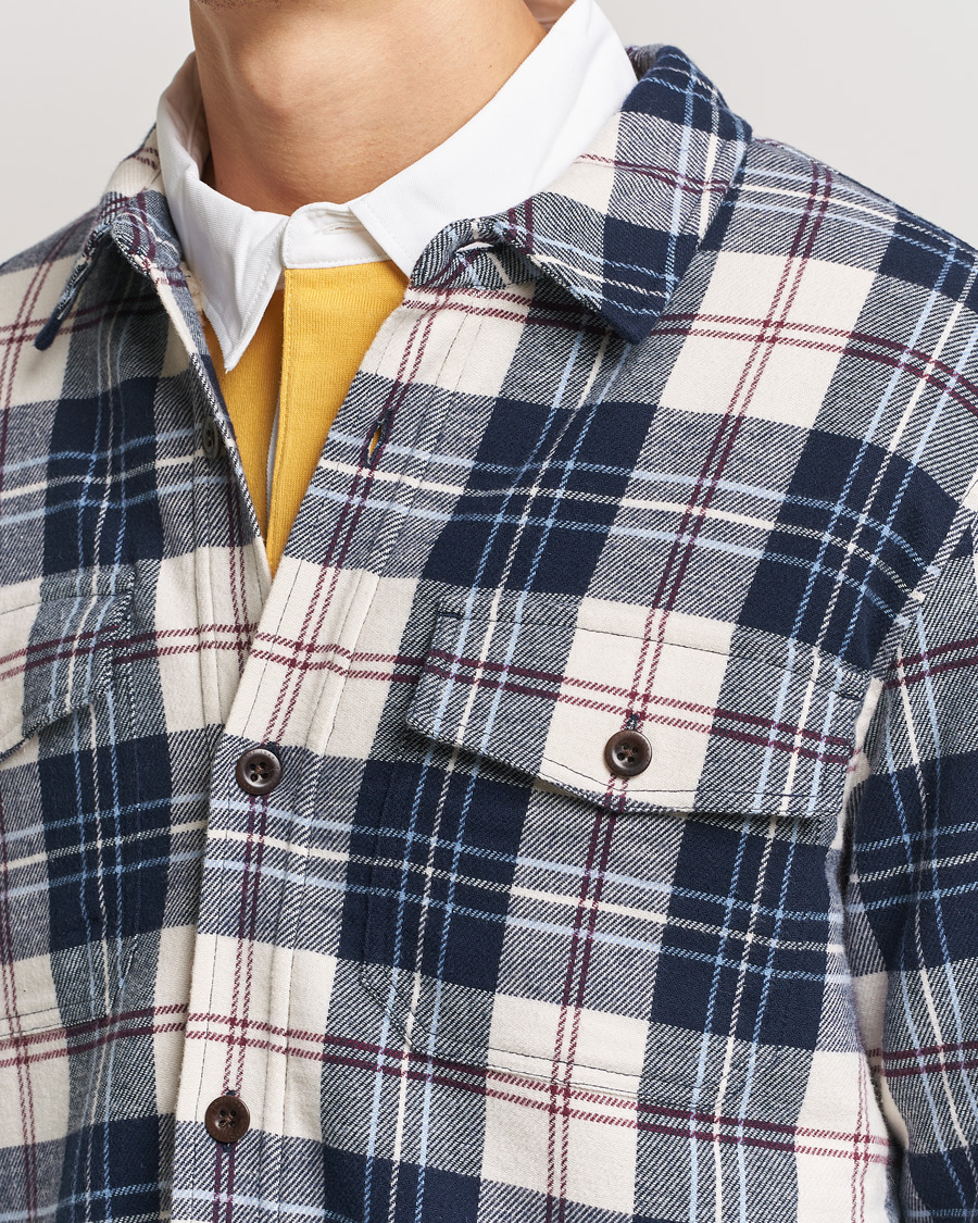 Herre | Skjorter | GANT | Flannel Lined Checked Overshirt Evening Blue