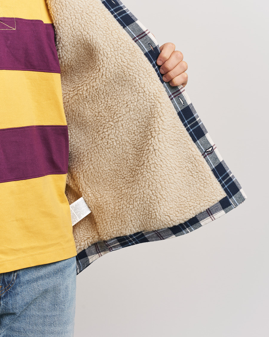 Herre | Skjorter | GANT | Flannel Lined Checked Overshirt Evening Blue