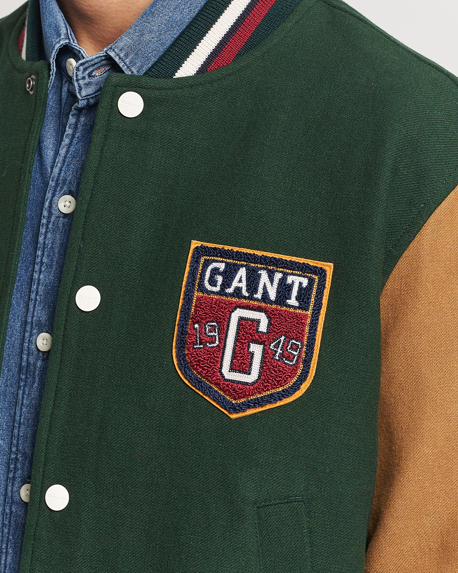 Herre | Jakker | GANT | Wool Varisty Jacket Tartan Green