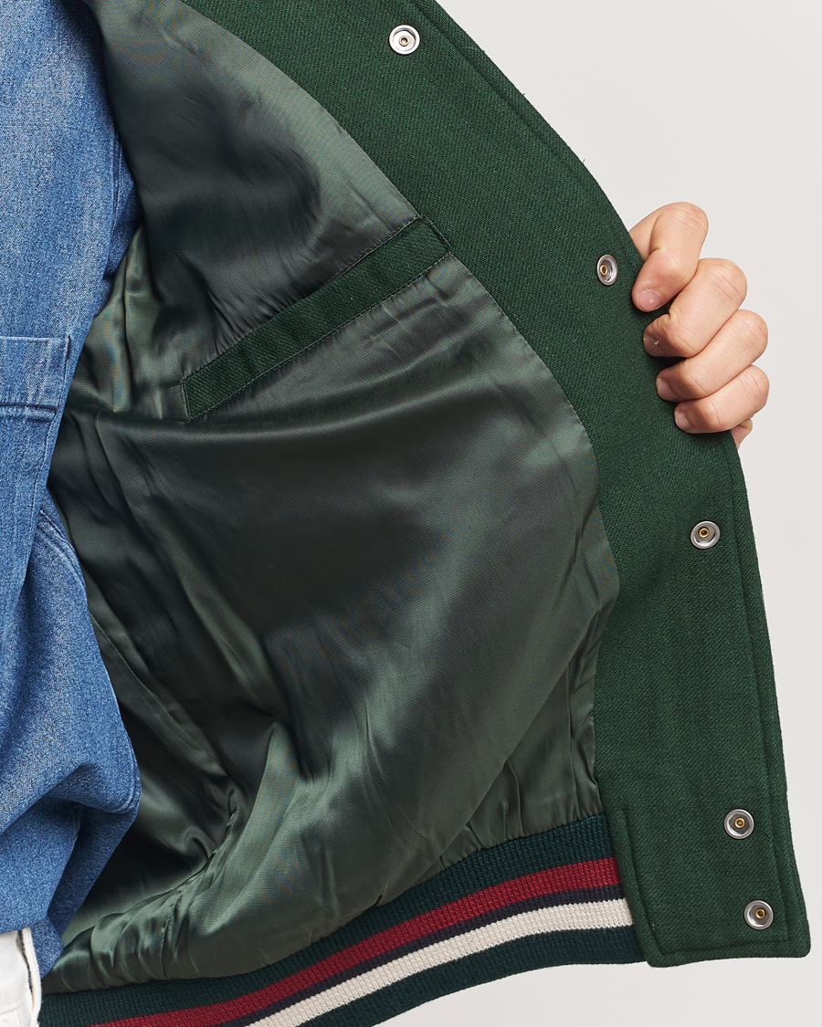 Herre | Jakker | GANT | Wool Varisty Jacket Tartan Green