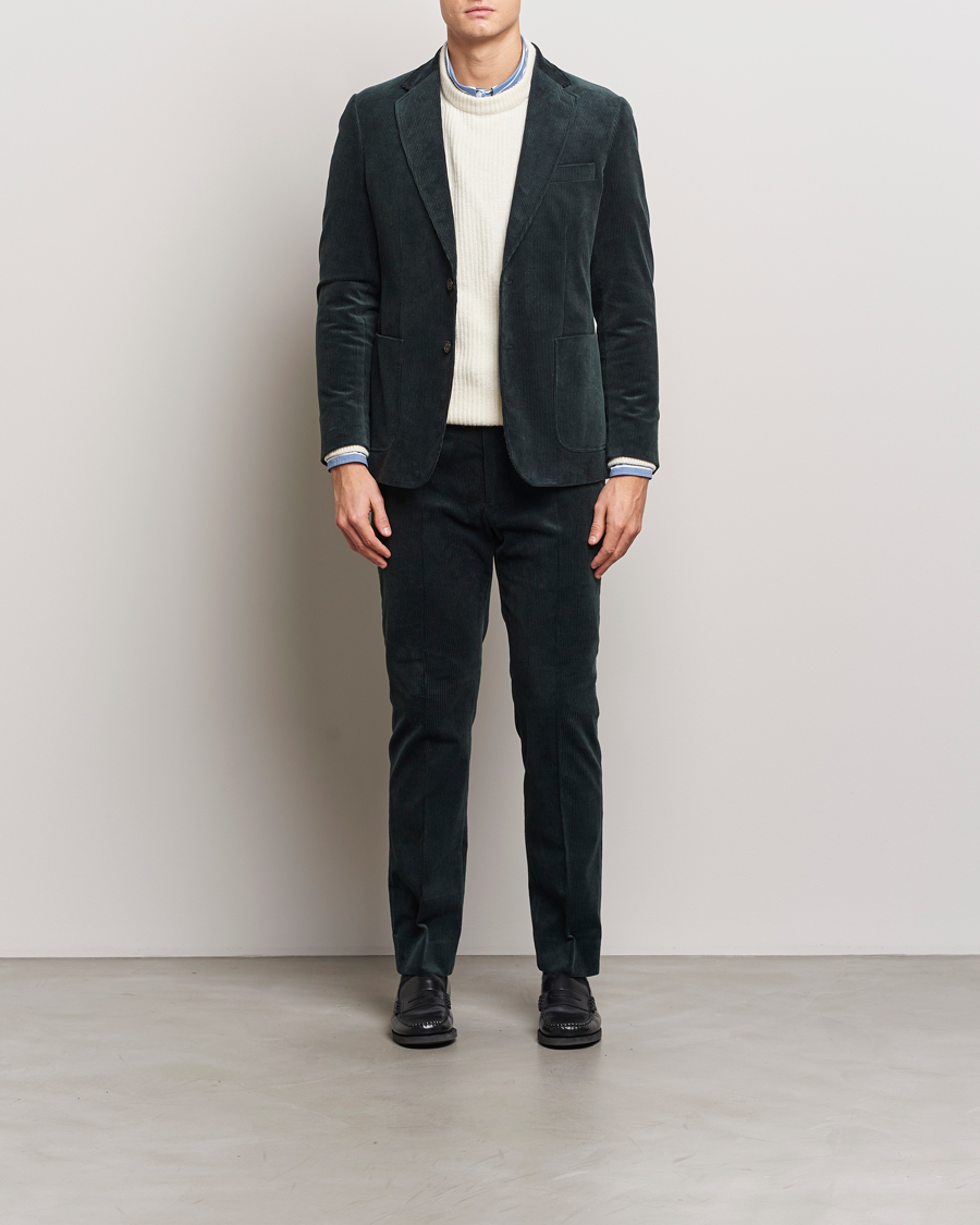 Herre | Dressjakker | GANT | Slim Corduroy Suit Jacket Tartan Green