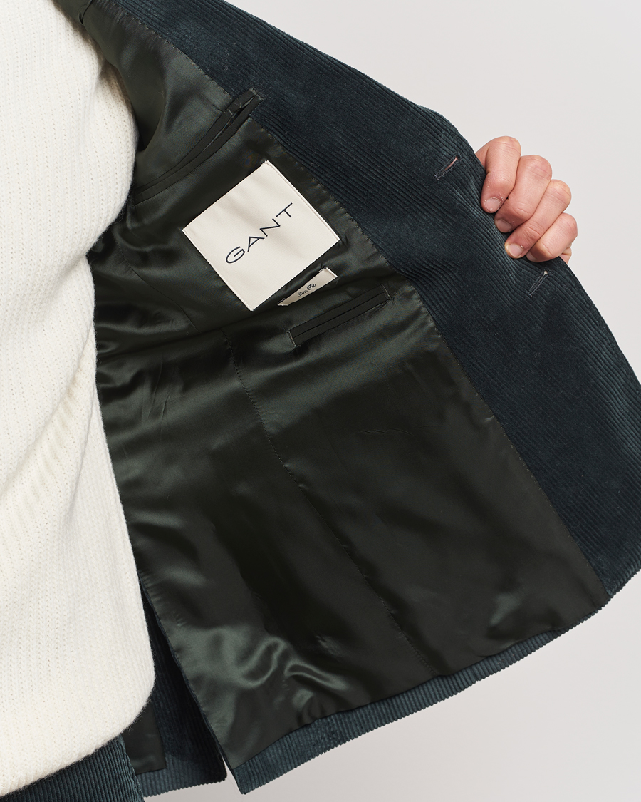Herre | Dressjakker | GANT | Slim Corduroy Suit Jacket Tartan Green