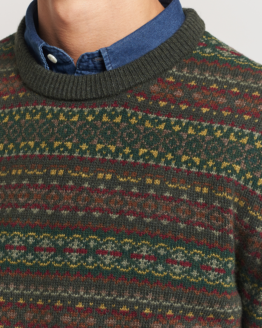 Herre | Gensere | GANT | Wool Fairisle Crew Neck Sweater Deepest Green