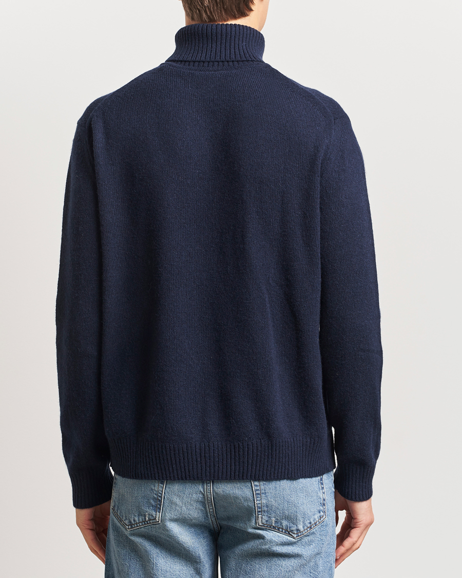 Herre | Gensere | GANT | Knitted Wool Turtleneck Evening Blue