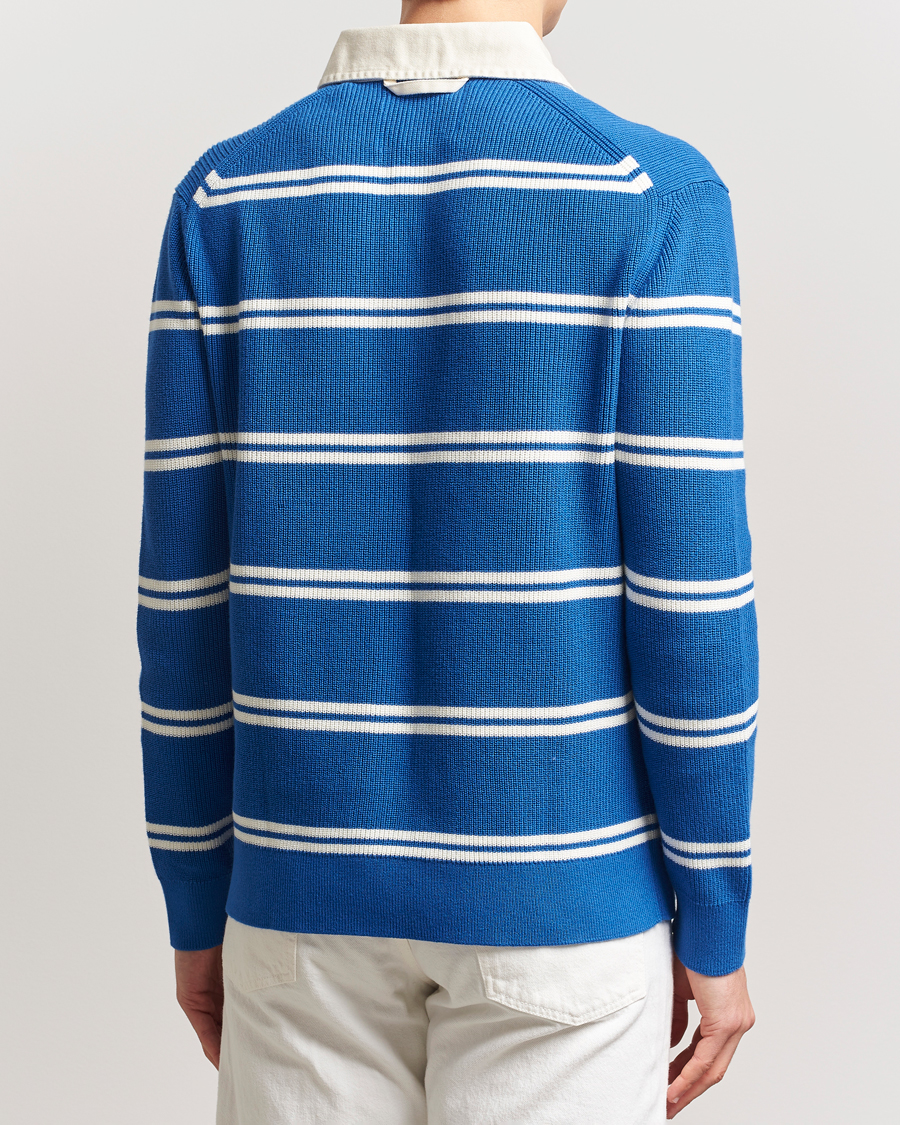 Herre | Gensere | GANT | Ribbed Cotton Striped Rugger Lapis Blue