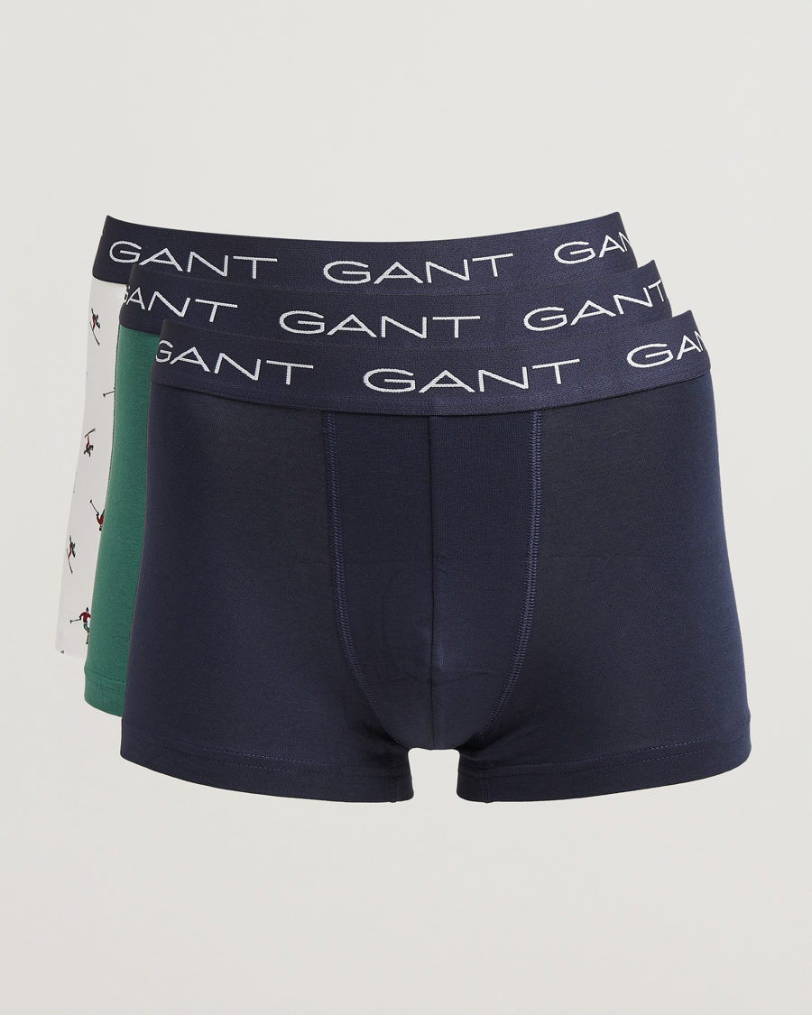 Herre | Undertøy | GANT | 3-Pack Trunk Boxer Black/White/Green