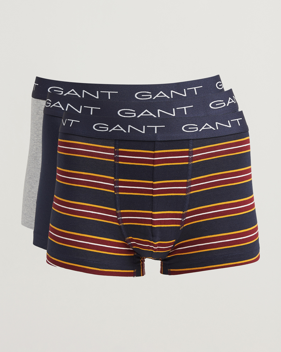 Herre | Undertøy | GANT | 3-Pack Trunk Boxer Blue/Navy/Grey