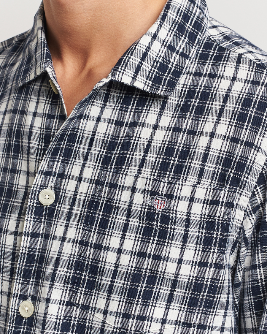 Herre | Pyjamaser og badekåper | GANT | Checked Flannel Pyjama Set Evening Blue