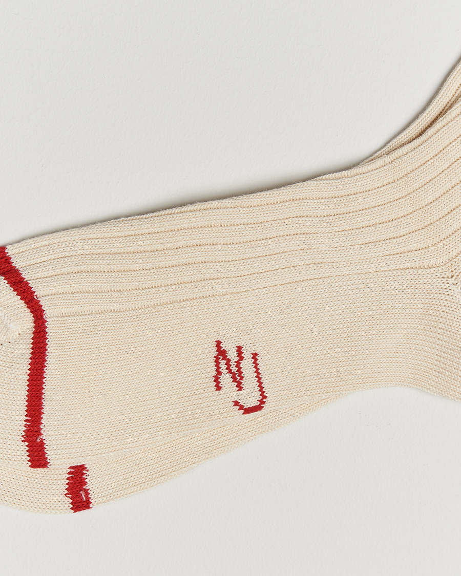Herre | Undertøy | Nudie Jeans | Retro Tennis Socks Off White/Red