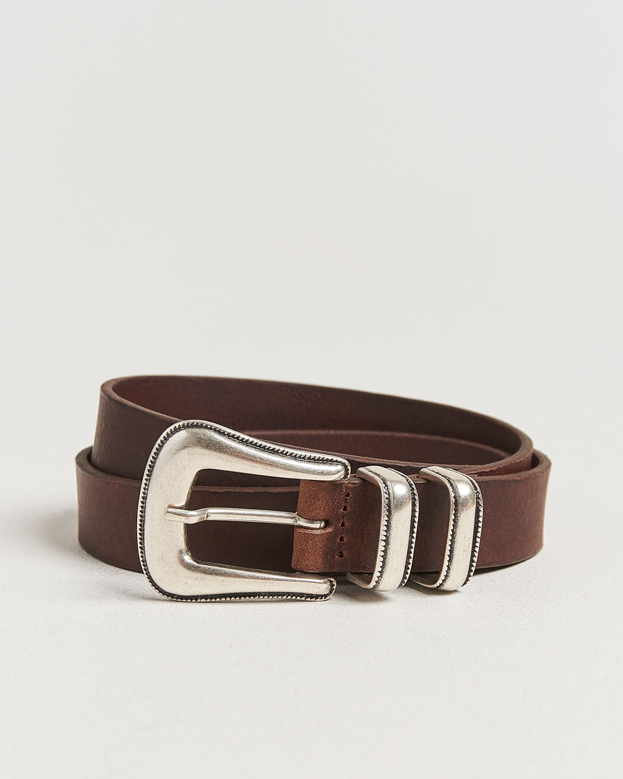 Herre | Belter | Nudie Jeans | Western Silver Belt Dark Brown