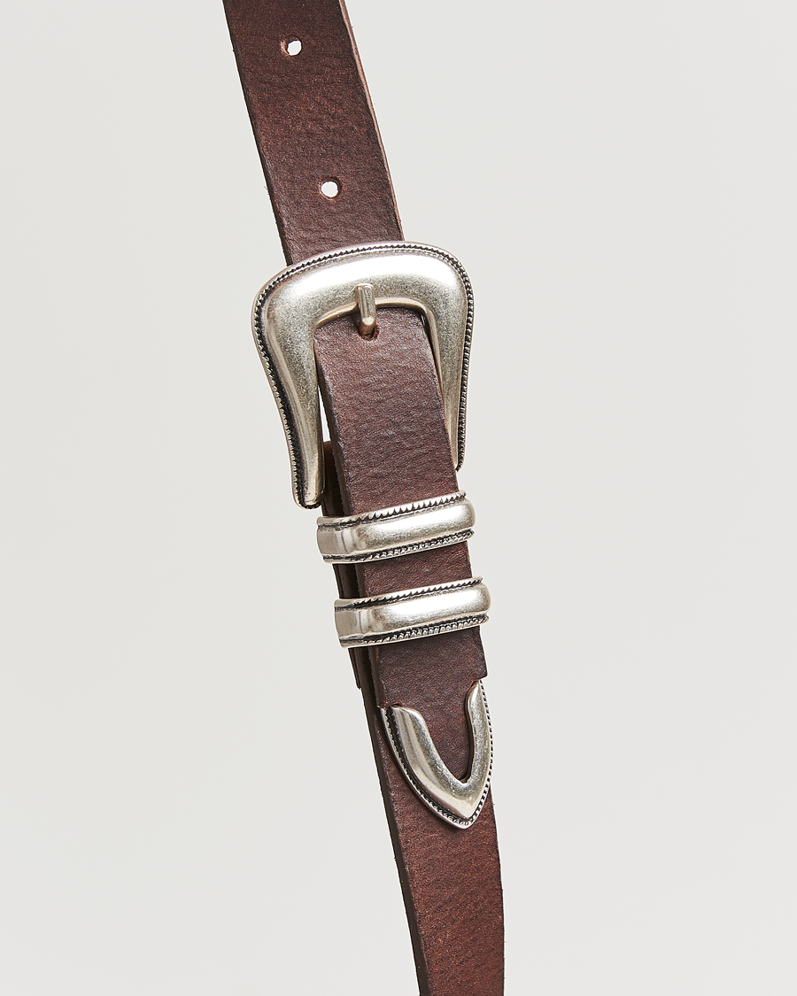 Herre | Belter | Nudie Jeans | Western Silver Belt Dark Brown
