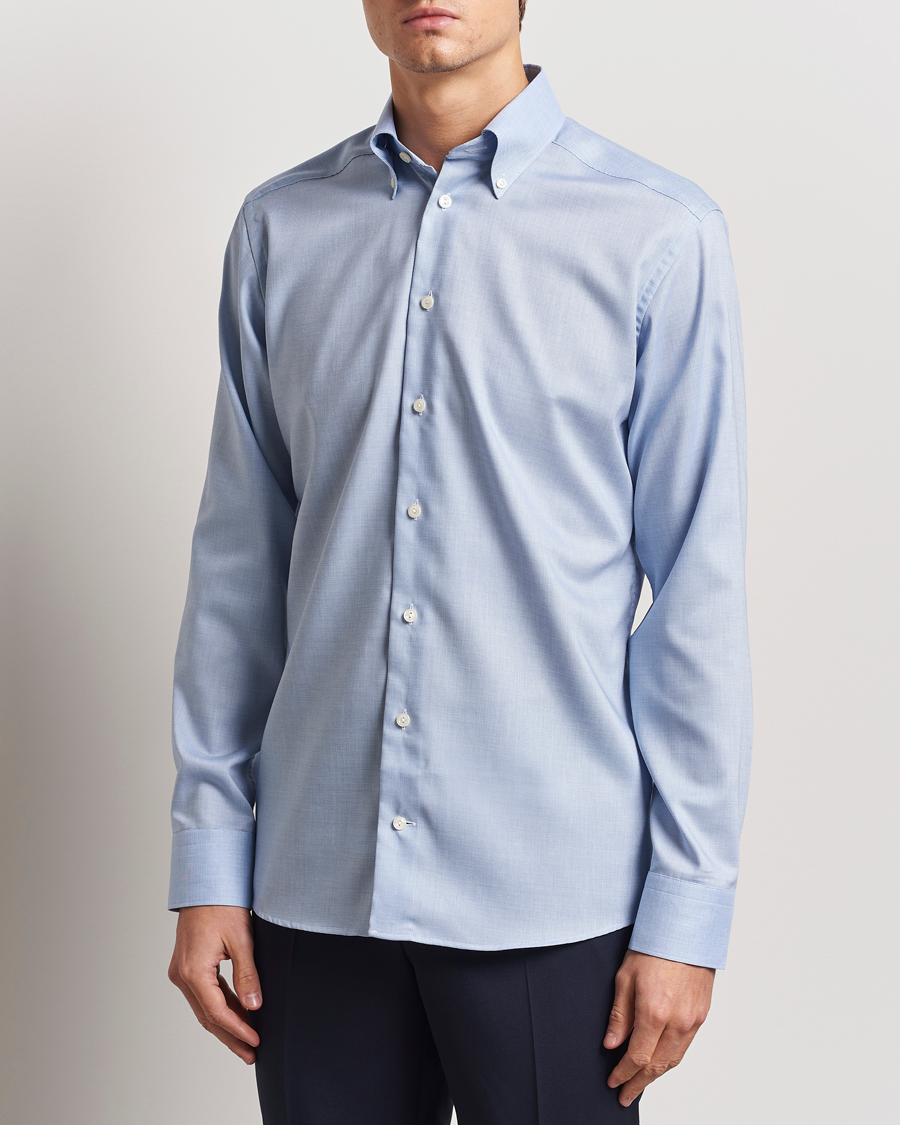 Herre | Skjorter | Eton | Slim Fit Wrinkle Free Oxford Shirt Light Blue