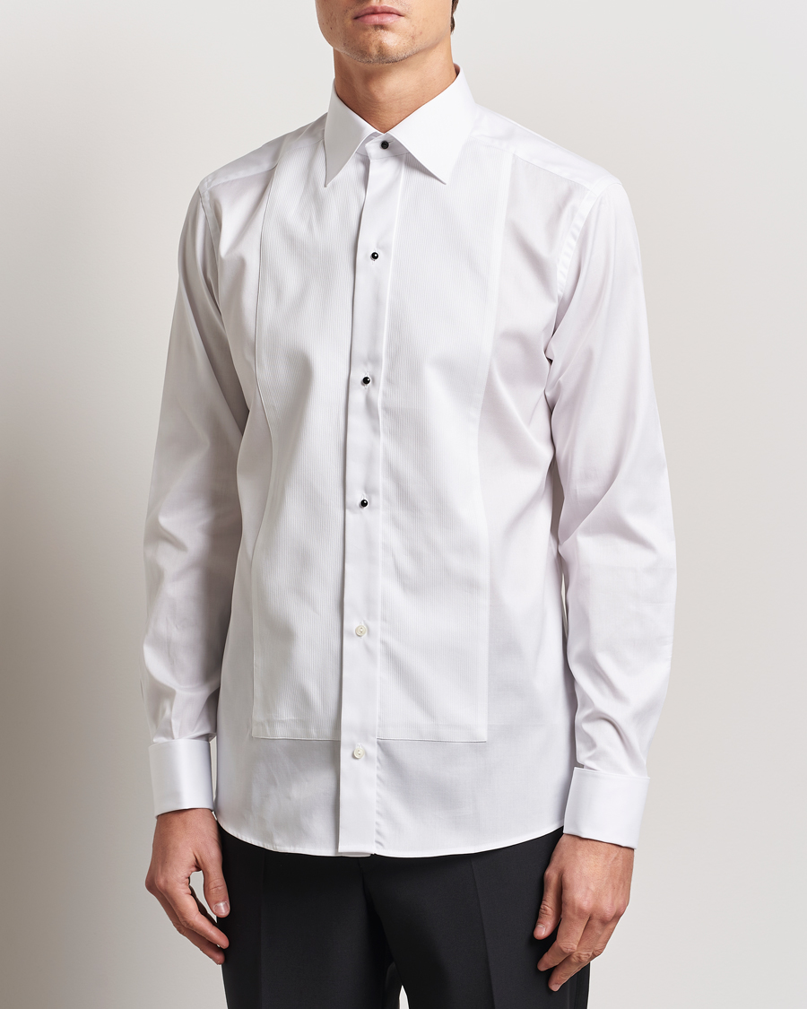 Herre | Skjorter | Eton | Slim Fit Plissé Tuxedo Shirt White