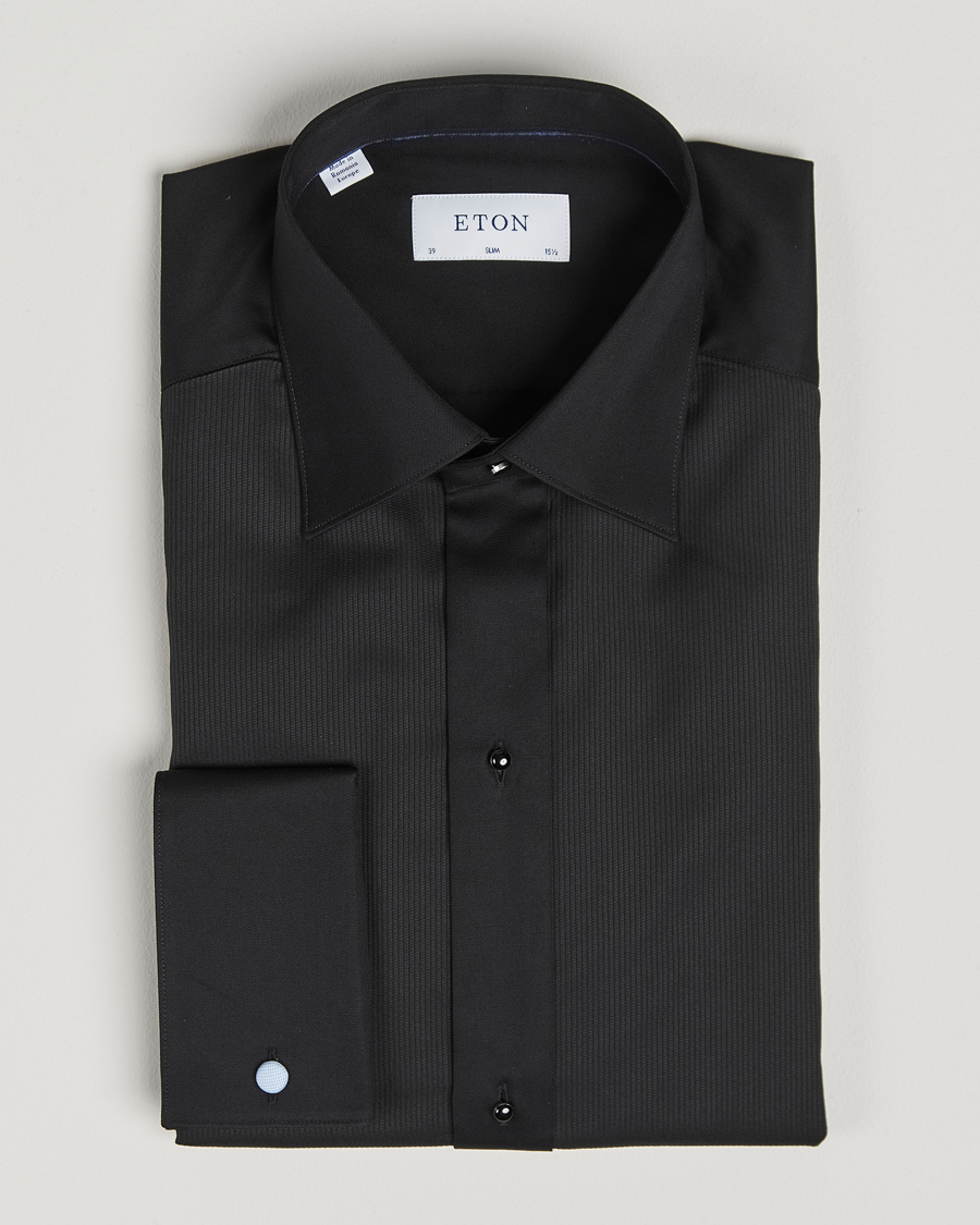 Herre | Skjorter | Eton | Slim Fit Plissé Tuxedo Shirt Black