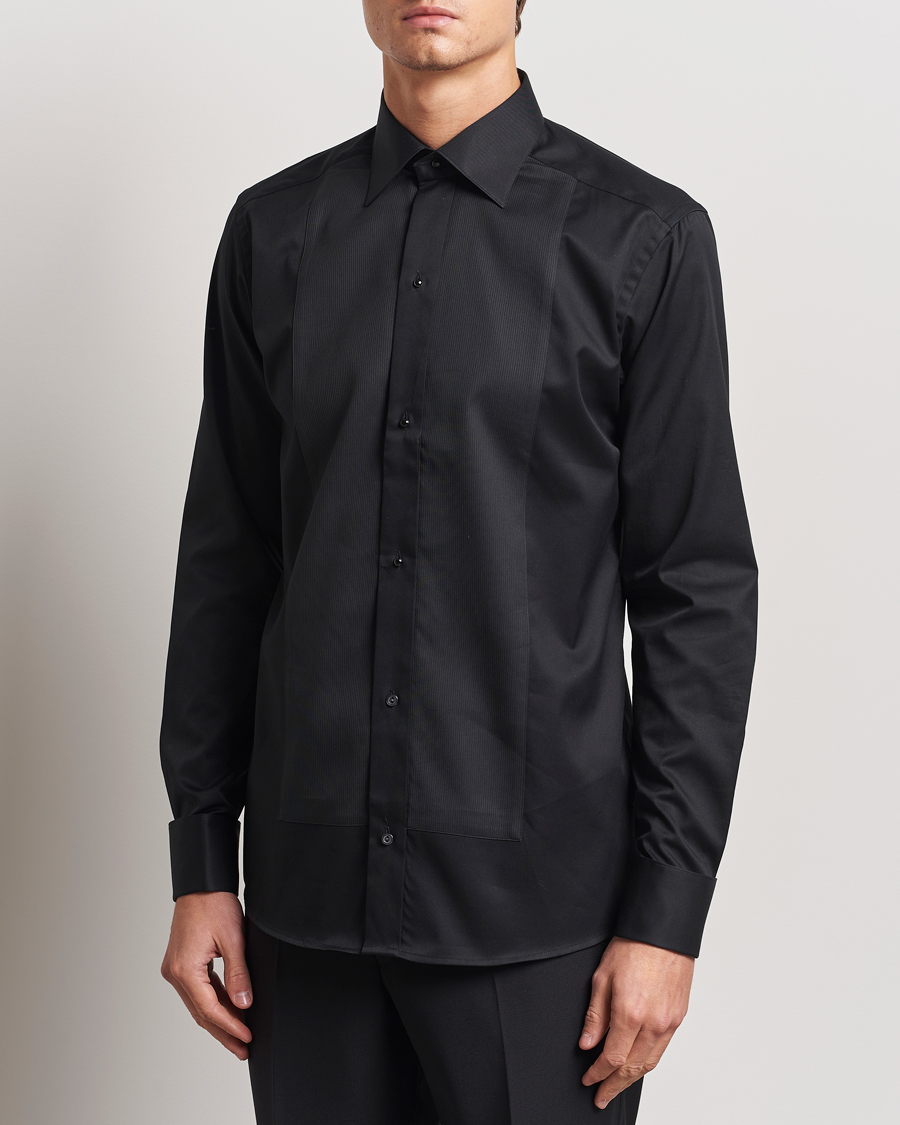 Herre | Skjorter | Eton | Slim Fit Plissé Tuxedo Shirt Black