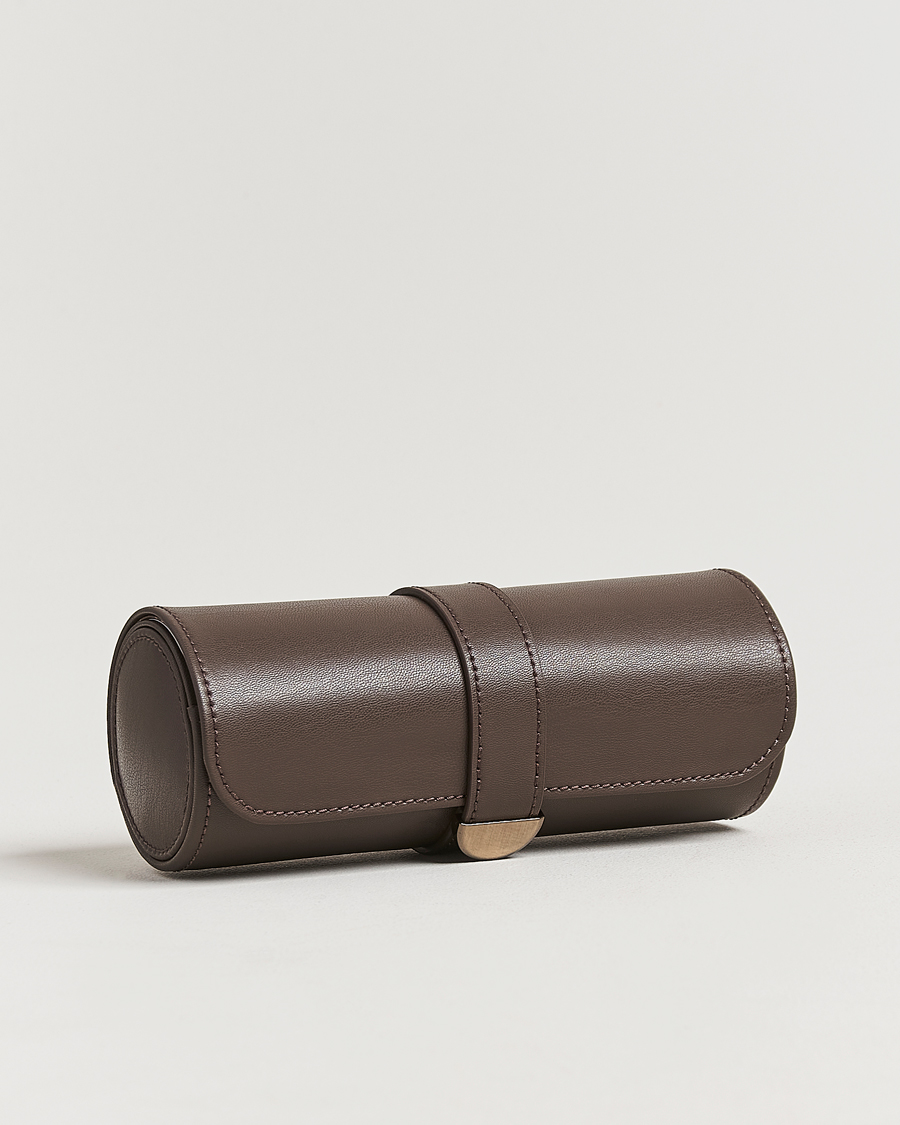 Herre | Klokke- og smykkeskrin | WOLF | Triple Watch Roll Earth Coffee