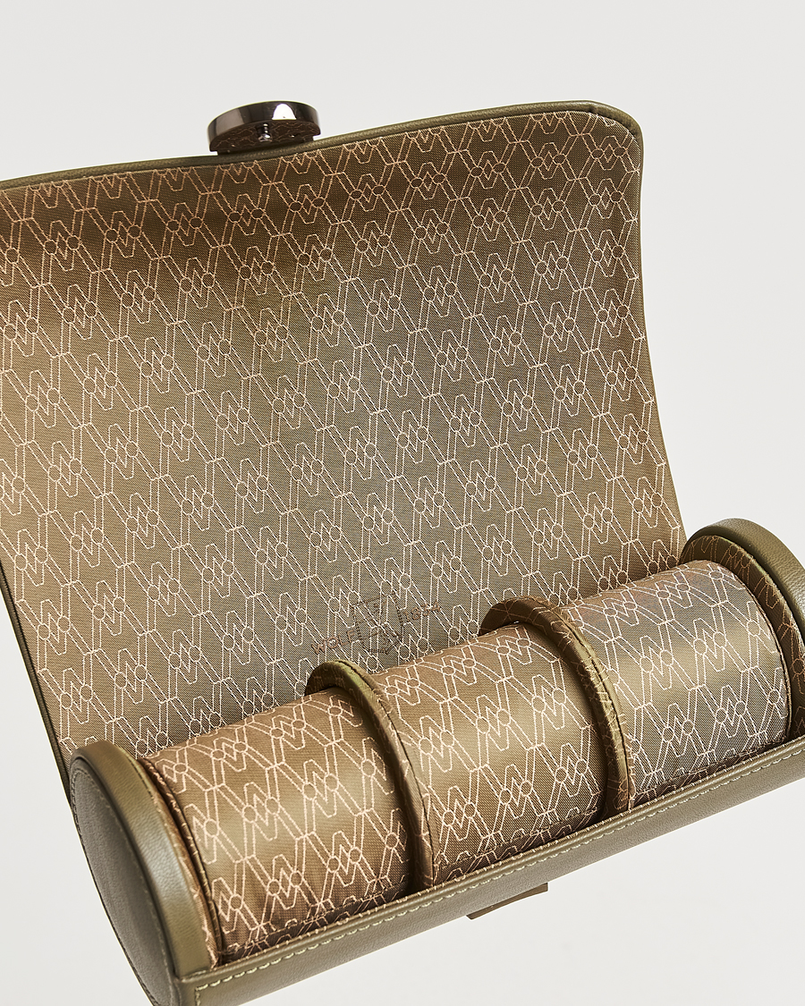Herre | Klokke- og smykkeskrin | WOLF | Triple Watch Roll Earth Olive