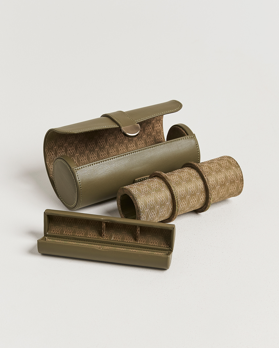 Herre | Klokke- og smykkeskrin | WOLF | Triple Watch Roll Earth Olive