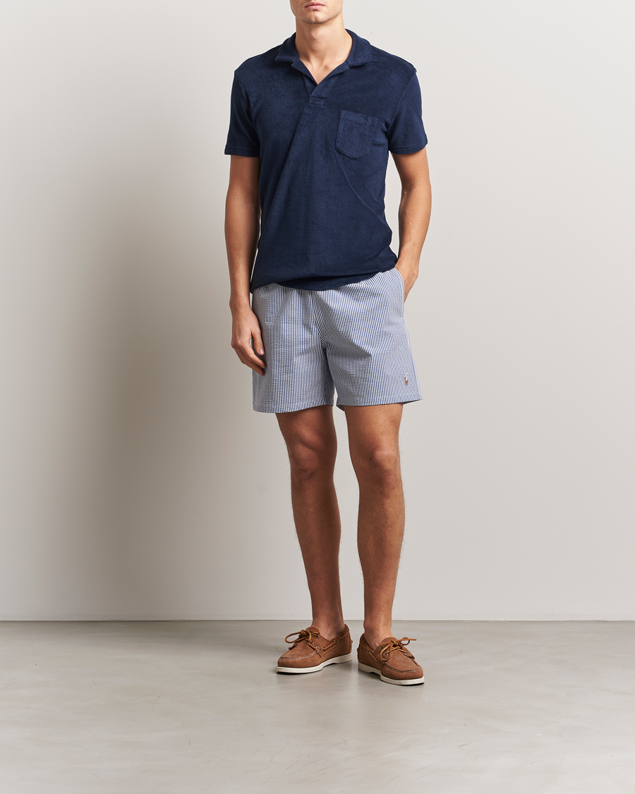 Herre | Badeshorts | Polo Ralph Lauren | Traveler Mid Trunk Seersucker Cruise Royal