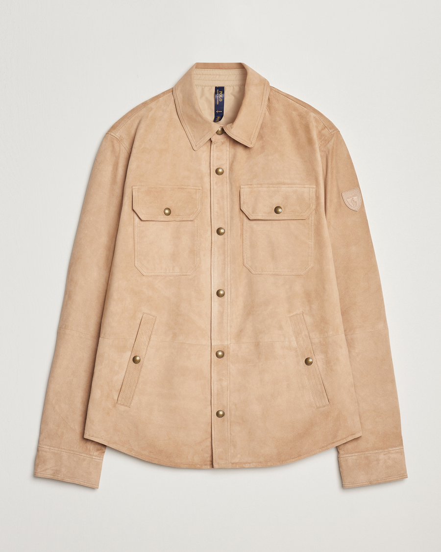Herre | Jakker | Polo Ralph Lauren | Reversible Lined Suede Shirt Jacket Khaki/Grey