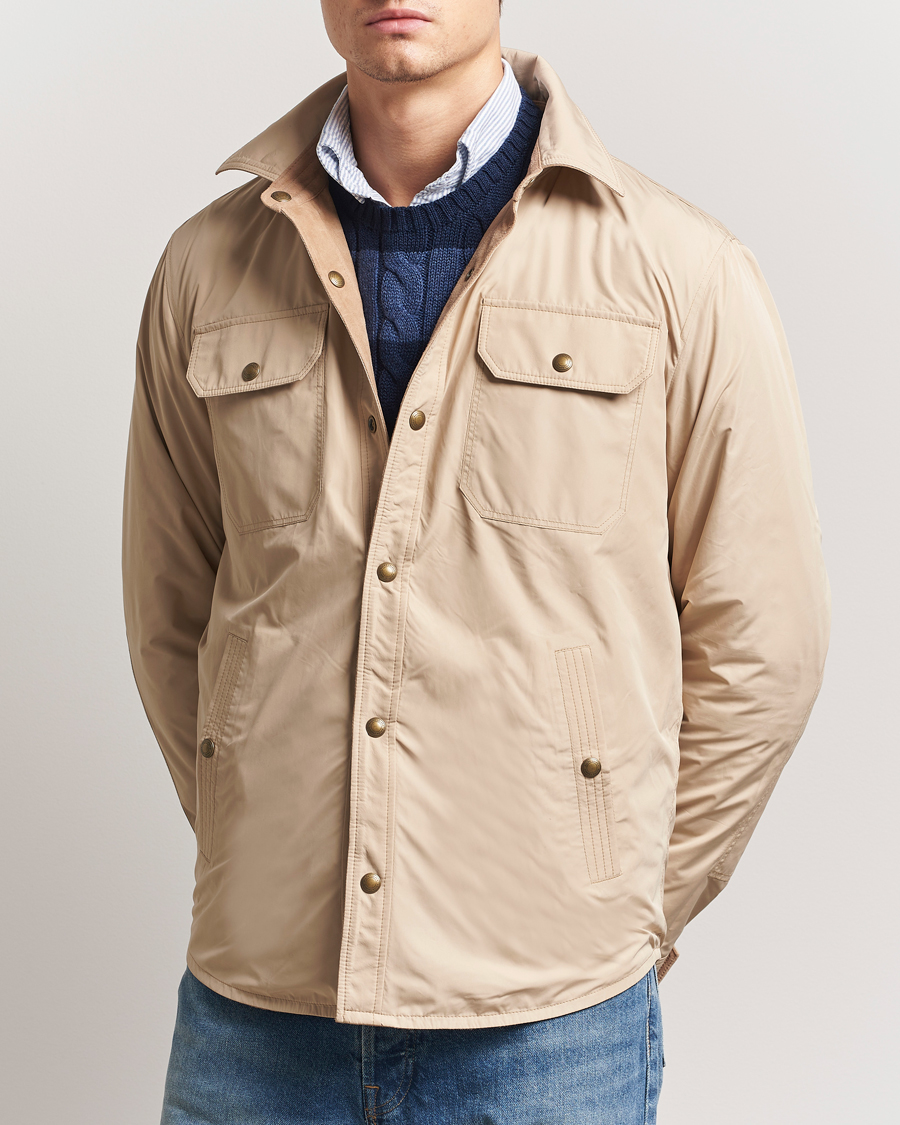 Herre | Jakker | Polo Ralph Lauren | Reversible Lined Suede Shirt Jacket Khaki/Grey
