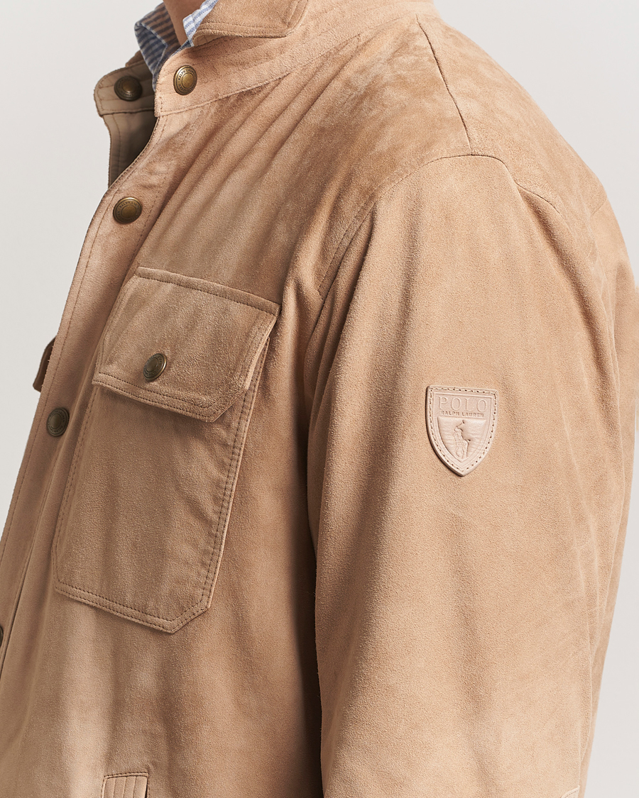 Herre | Jakker | Polo Ralph Lauren | Reversible Lined Suede Shirt Jacket Khaki/Grey