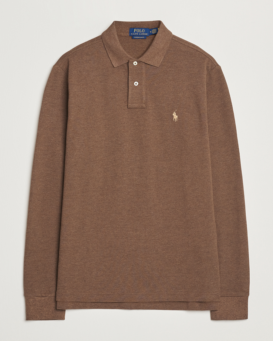 Herre | Gensere | Polo Ralph Lauren | Custom Slim Fit Long Sleeve Polo Cedar Heather